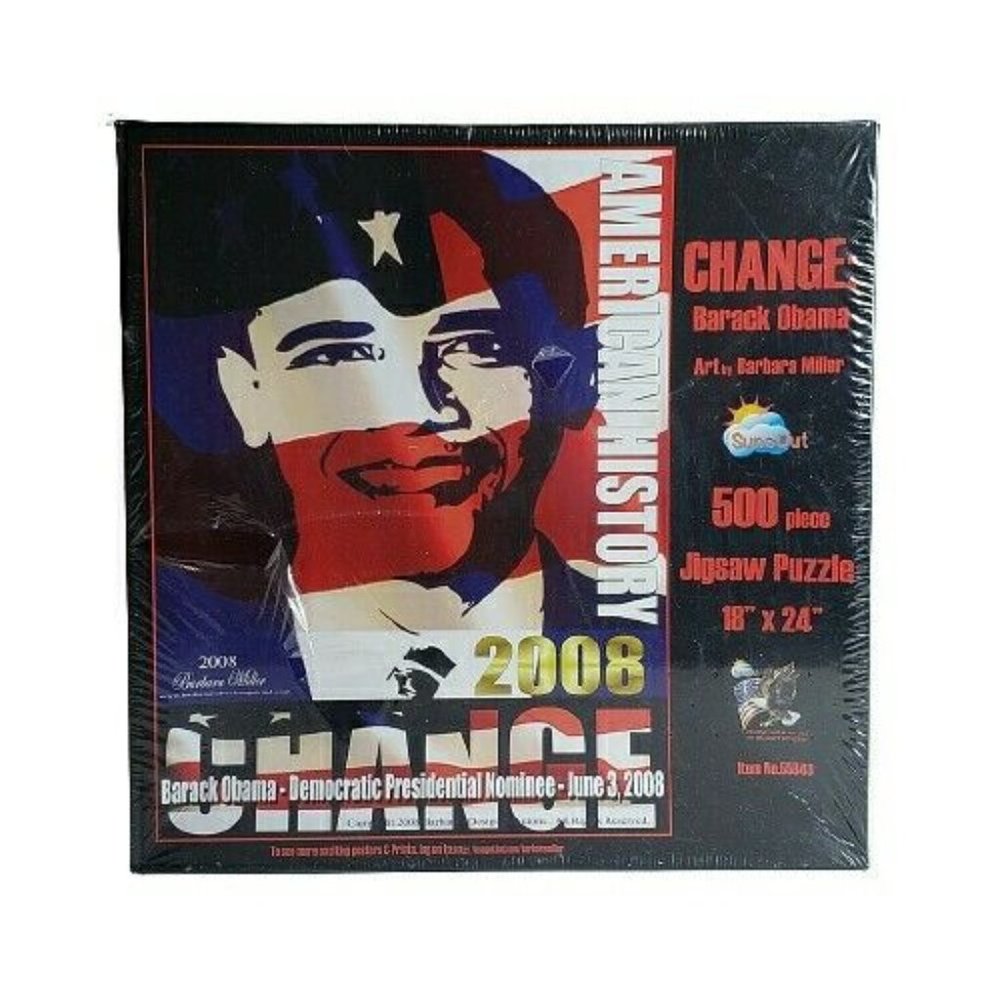 Sunsout Barack Obama Change 500 Piece Jigsaw Puzzle Made in USA NEW